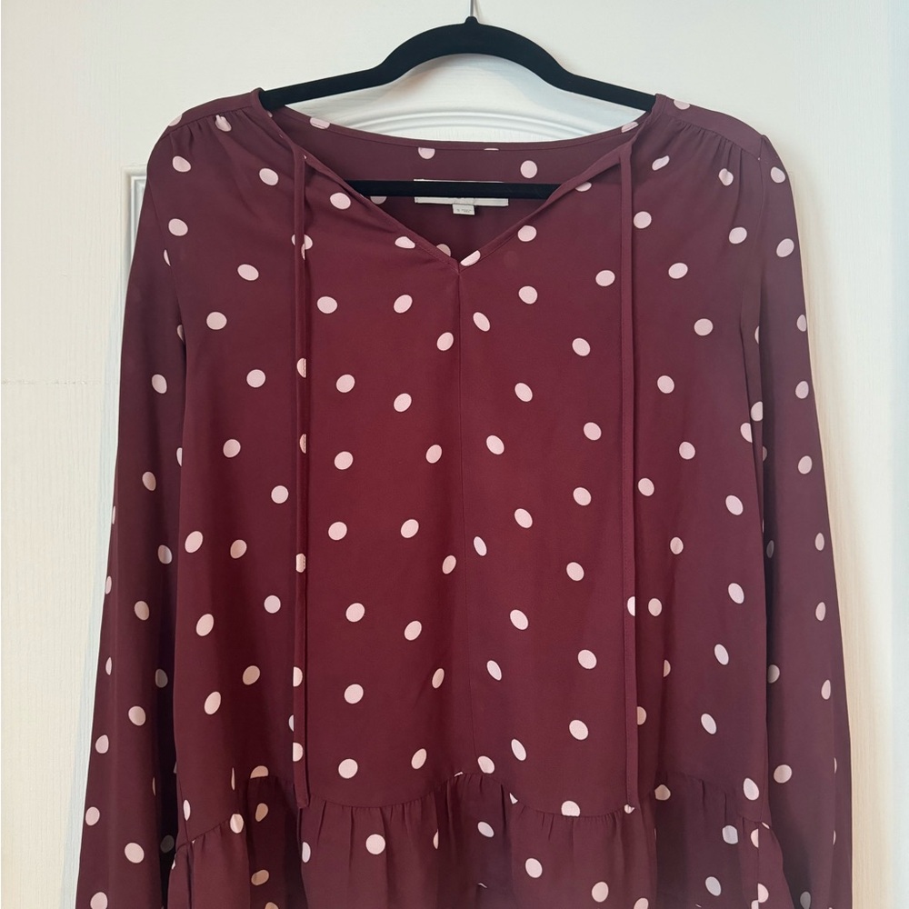 Polka Dot Long Sleeve Blouse